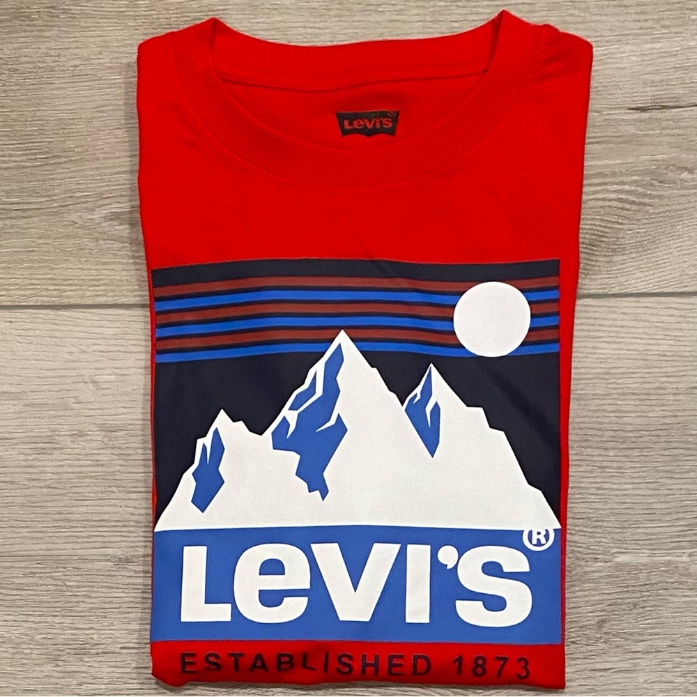 Levi's Boys Logo Graphic Tee, Red, Size L(14/16), New Without Tags - Picture 2 of 5